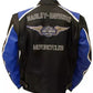 Harley Davidson Mens CLASSIC BLUE CRUISER Jacket Motorcycle Original Leather Jacket