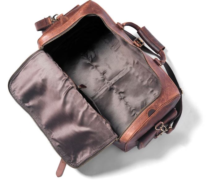 Personalized Full Grain Leather Duffle Bag