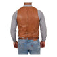 Mens Button Fastening Sheepskin Leather Waistcoat Nick Tan