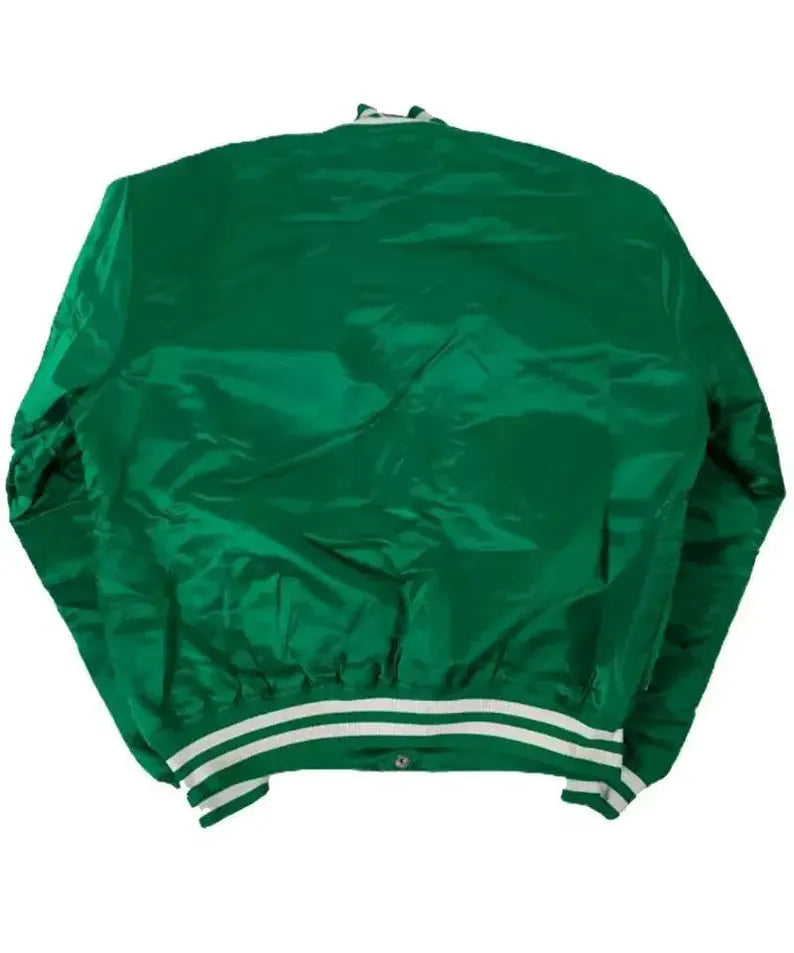 Boston Celtics Green Satin Bomber Varsity Jacket NBA Basketball Bomber Men Jacket-Geen