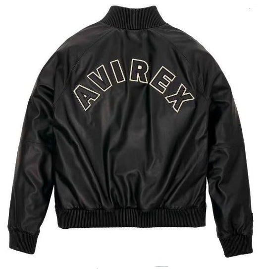 Avirex Apex Men’s Leather Track Pursuit Jacket - Black
