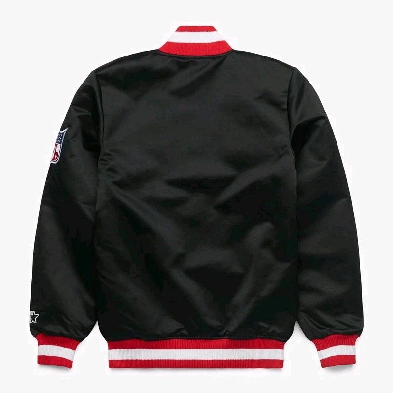 Kansas City Cheifs Satin Bomber Style Letterman Heavyweight Varsity Jackets-Black