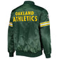 MLB Oakland Athletics Varsity Satin Jacket-Green