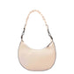 Womens Leather Twist Handle Strap Zip Cross Body Bag SARAH Off White