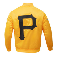 MLB Pittsburgh Pirates Varsity Jacket Golden Satin Baseball Jacket Team Varsity Jackets