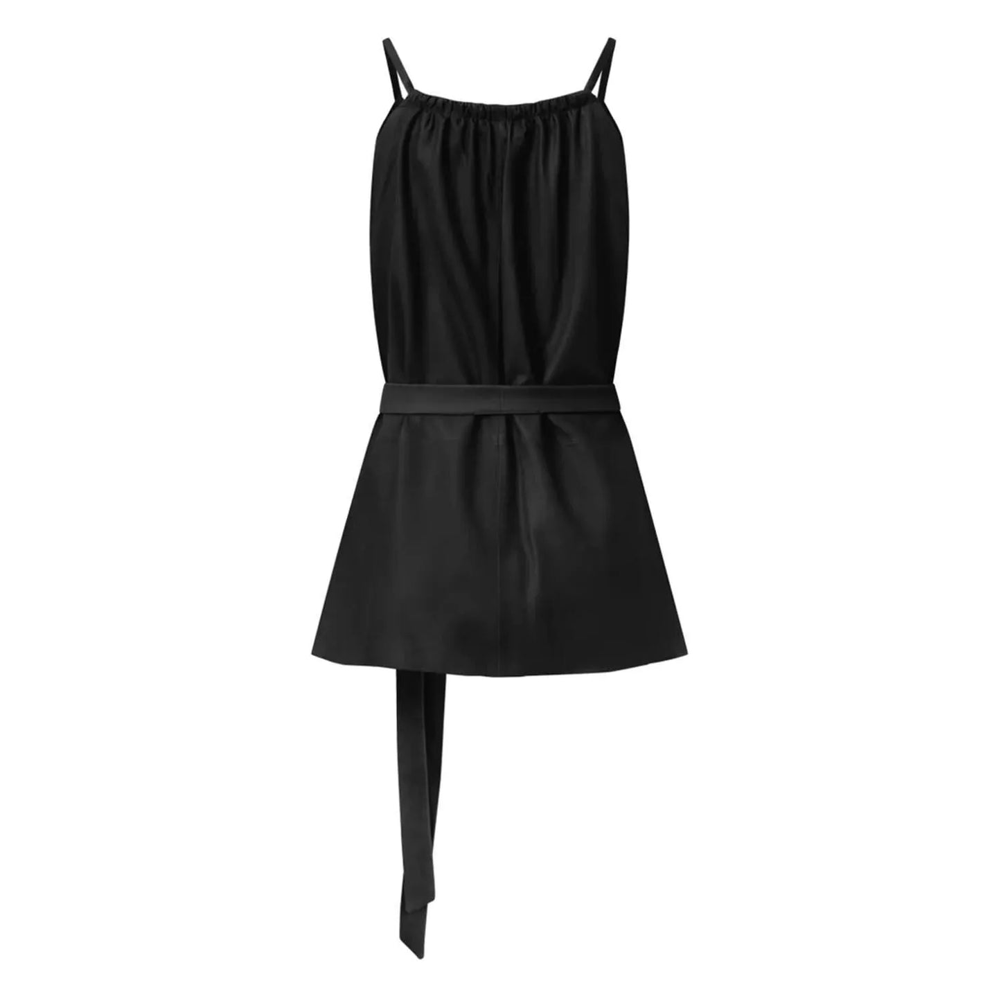 Premium Quality Women’s Leather top with Waistband Nero Black