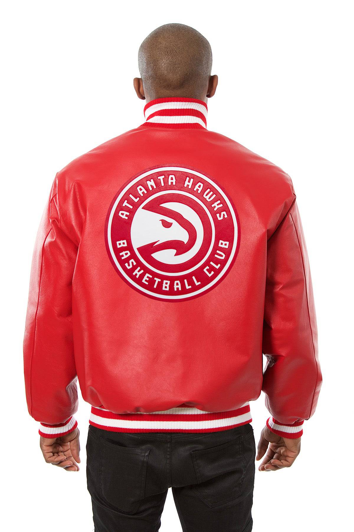 Atlanta Hawks Full Cowhide Leather Jacket - Red
