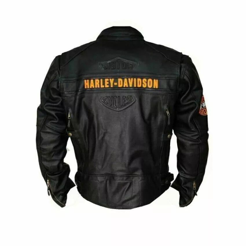 Harley Davidson Men's Motorcycle Vintage Biker Real Cowhide Leather Jacket