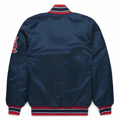 MLB St. Louis Cardinals Varsity Jacket Satin Baseball Jackets Team Varsity Jackets Letterman- Navy Blue