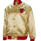 Men's Chicago Bulls Mitchell & Ness Gold Fashion Lightweight Satin Full-Snap Jacket