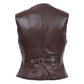 Womens Leather Classic Buttoned Waistcoat Rita Brown
