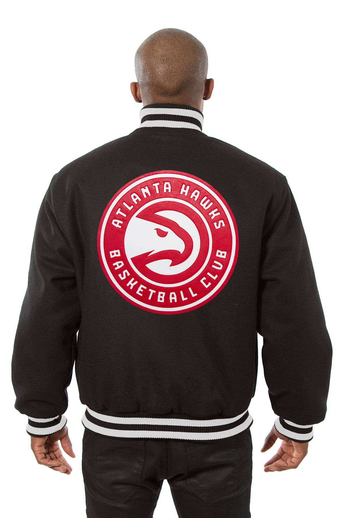 Atlanta Hawks Embroidered Wool Jacket - Black