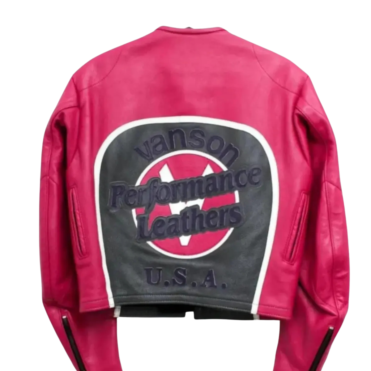 Genuine Cowhide Vanson Performance Pink Motorbike Leather Jacket for Women