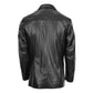 Mens Classic Three Button Soft Leather Blazer David Black