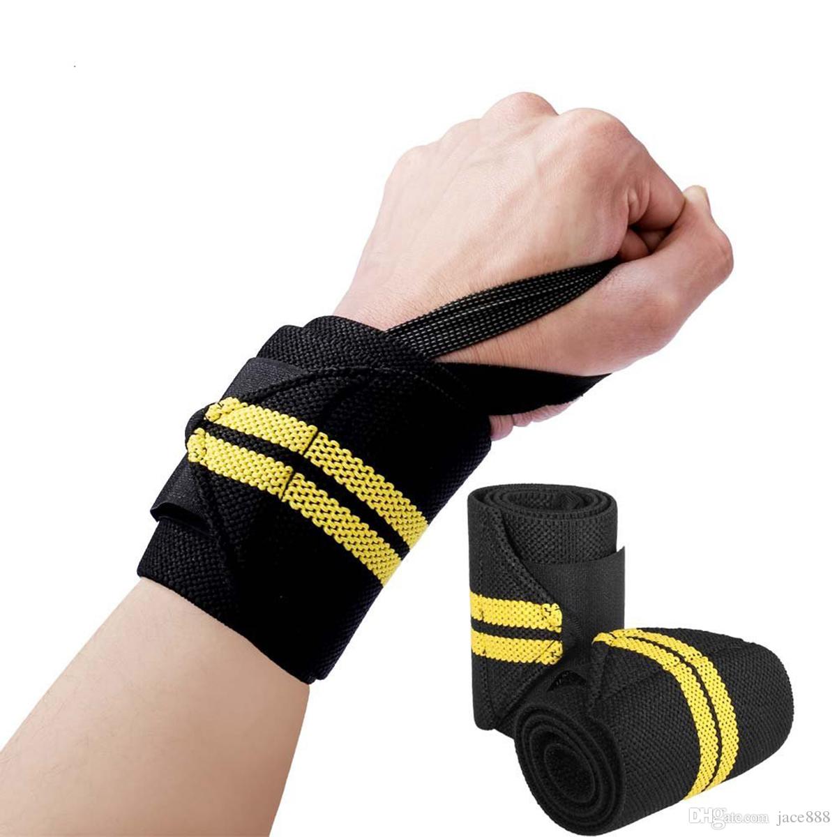 10 wrist wraps for gym Black-Yellow 14" Inchs