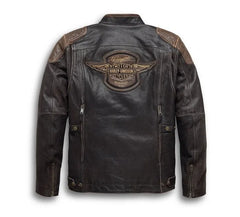 Men's Handmade Harley Davidson Triple Vent Passing Leather Motorcycle Jackets