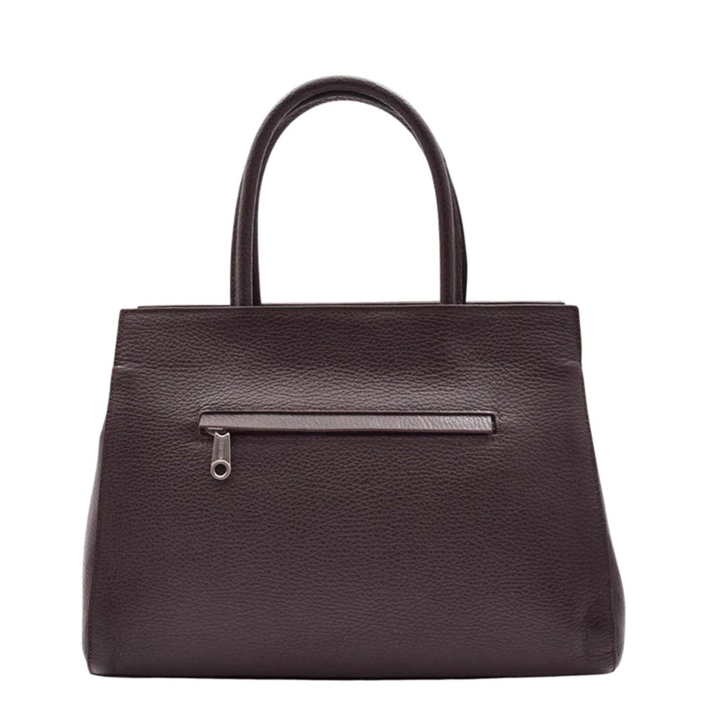 Womens Real Leather Croc Print Handbag Long Strap CAROL Brown