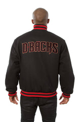 Arizona Diamondbacks Wool Jacket Handcrafted Leather Logos - Black