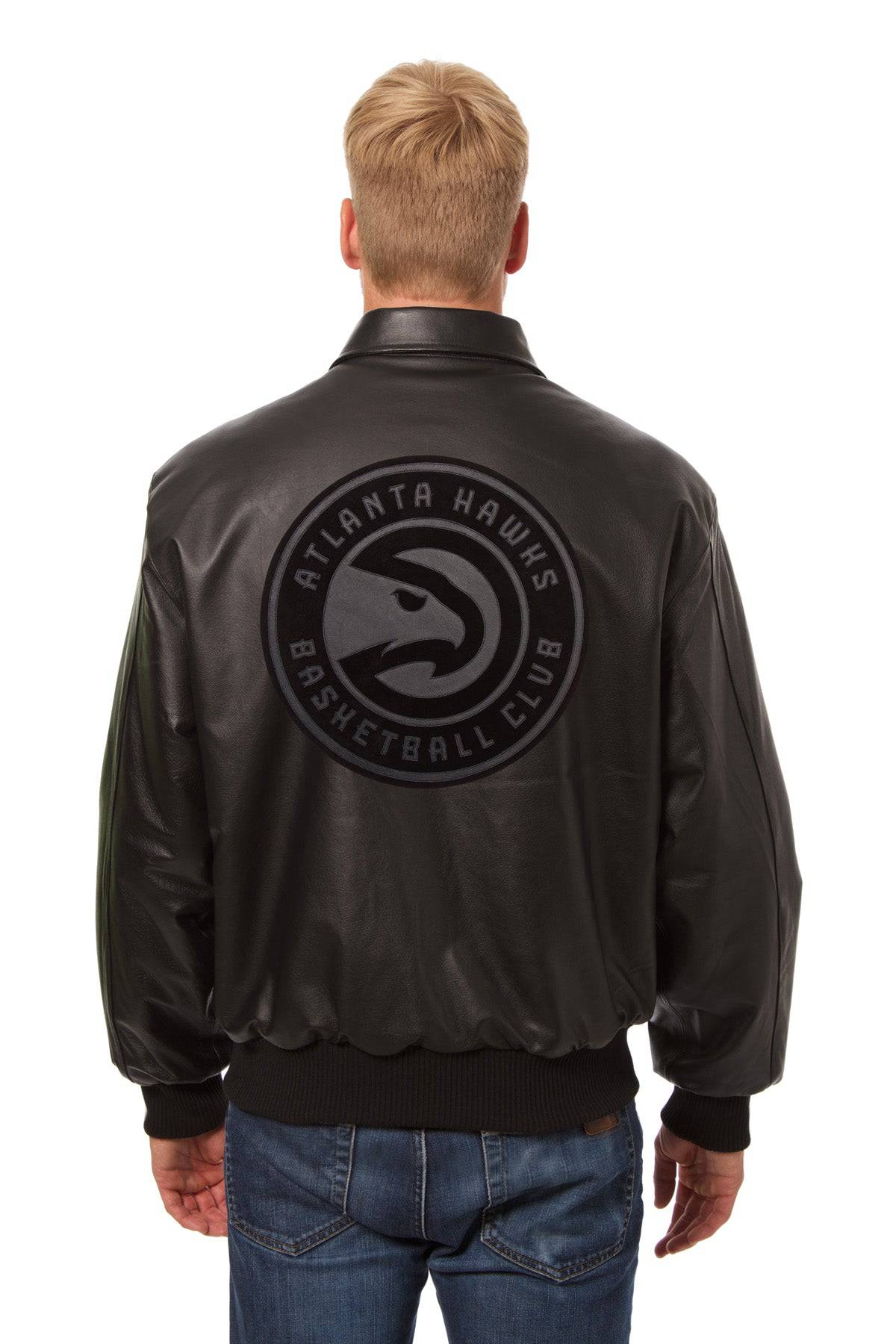 Atlanta Hawks Original Full Leather Jacket - Black/Black