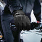 Black Leather Motorcycle Gloves