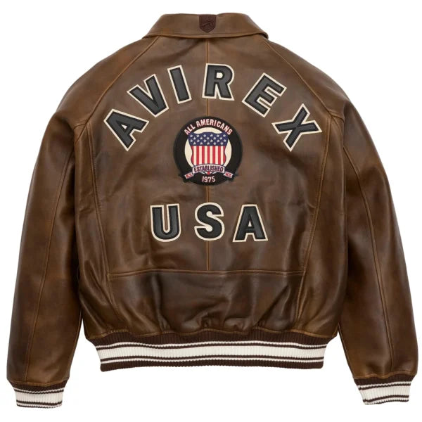 Men’s Avirex Leather Jacket Iconic Jacket (Vintage)