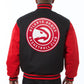 Atlanta Hawks Embroidered Wool Jacket - Black/Red