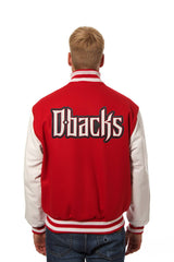 Arizona Diamondbacks Domestic Two-Tone Wool and Leather Jacket-Red/White