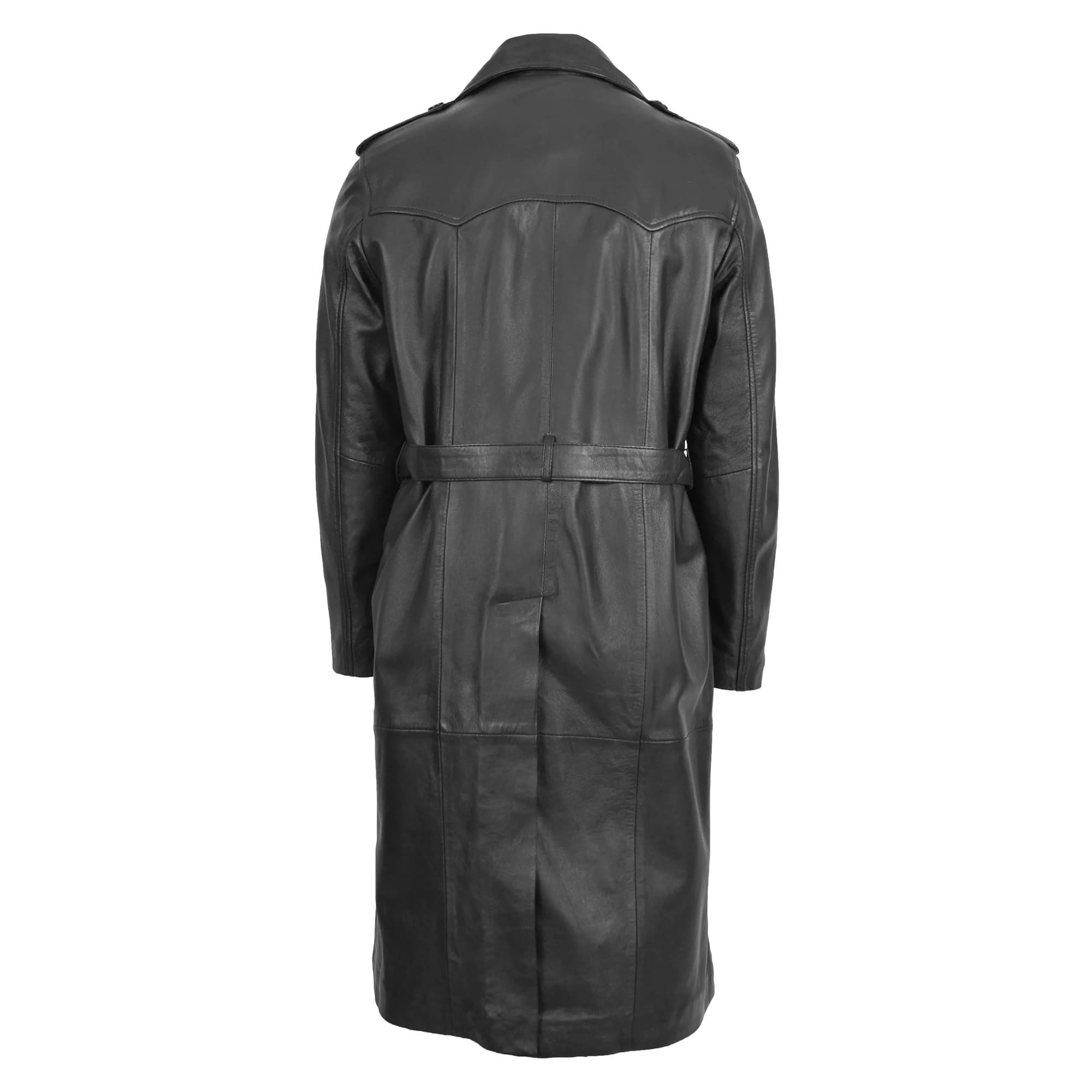 Primum Quality Mens Leather 3/4 Length Classic Coat Jimmy Black