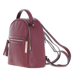 Premium Quality Small 100% Real Leather Backpack Burgundy