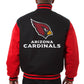 Arizona Cardinals JH Design Wool Full-Snap Jacket - Black/Red