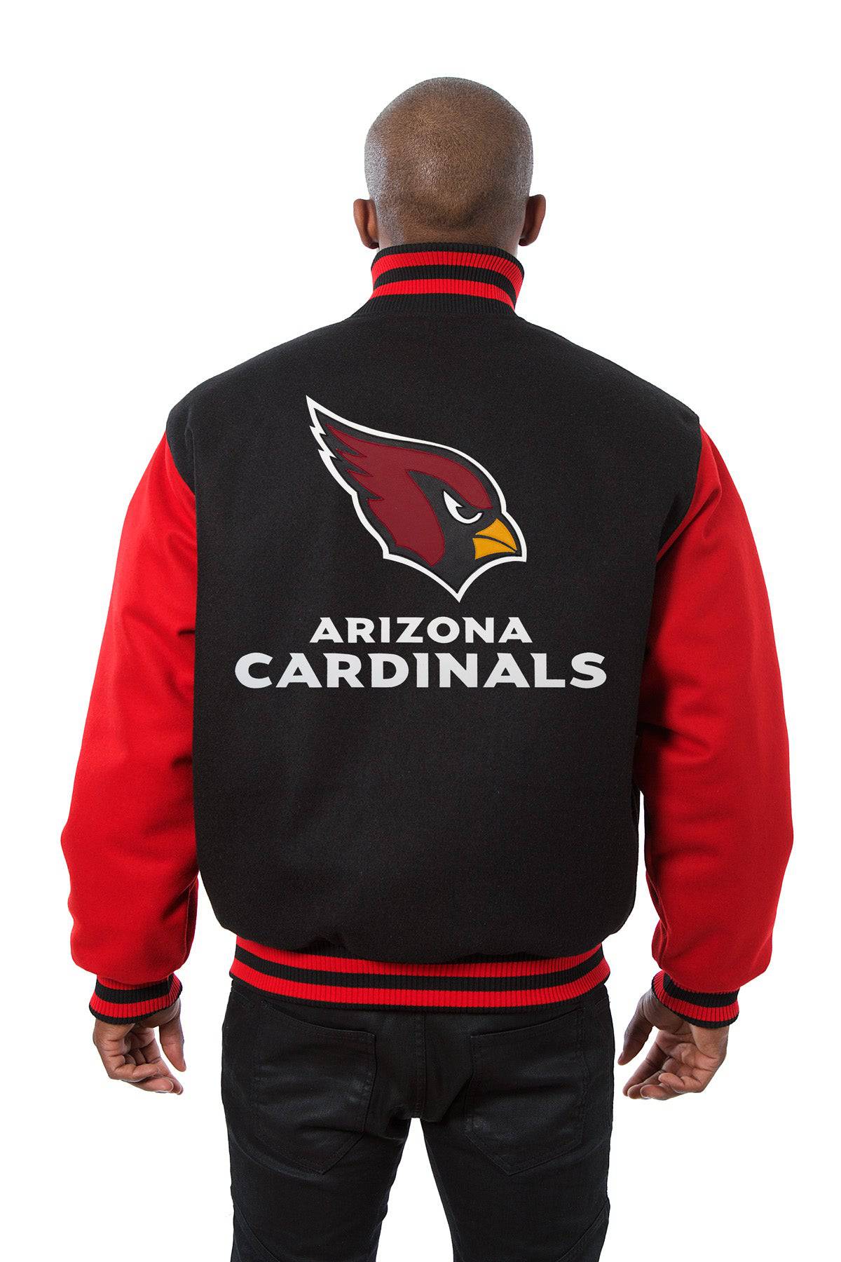 Arizona Cardinals JH Design Wool Full-Snap Jacket - Black/Red