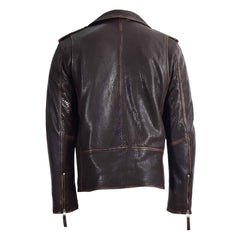 Mens Real New Zealand Leather Biker Style Jacket Zip Brando NELSON