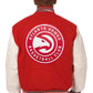 Atlanta Hawks Domestic Two-Tone Wool and Leather Jacket-Red/White