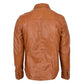 Mens Leather Shirt Classic Trucker Style Oliver Tan