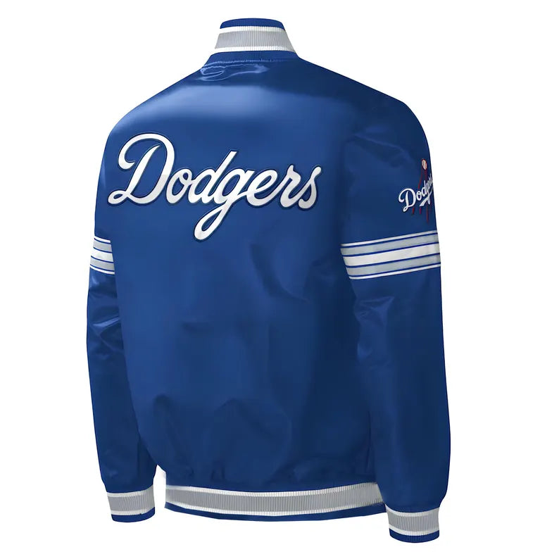MLB Los Angeles Dodgers Varsity Jacket Satin Jacket Letterman Jacket Baseball Jacket Custom Varsity Jackets Team Varsity Jackets-Blue