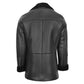 Mens Double Breasted Sheepskin Leather Jacket Theo Black