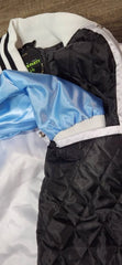 Satin jacket Carolina Blue Arms White Body and Varsity Jacket with Ribbed Cuffs, Interior Zipper, and Starter Sport Jackets