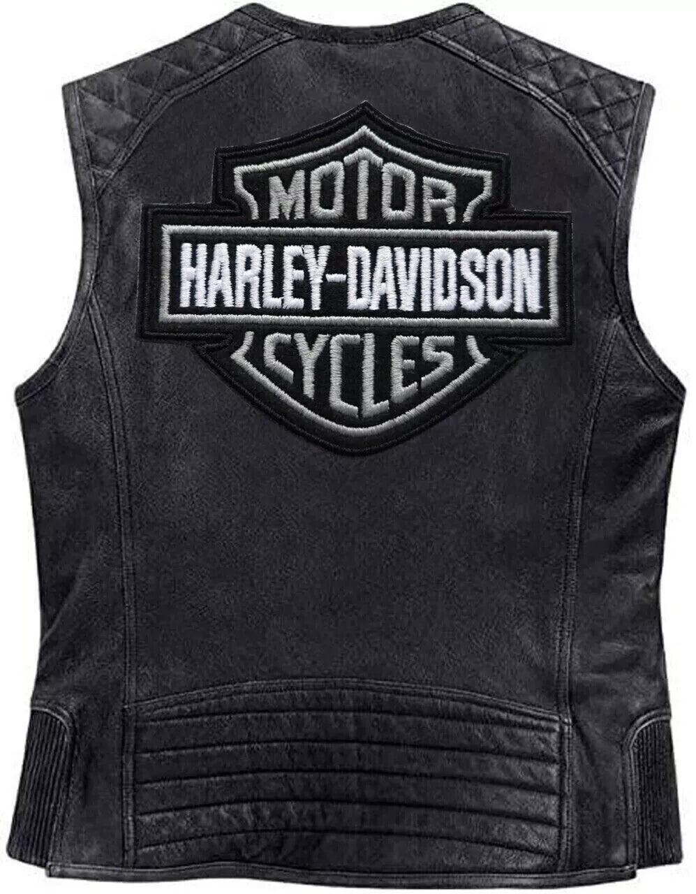 Harley Davidson Men's Moto Café Biker Vest Motorcycle Leather Vest