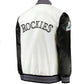 MLB Colorado Rockies Varsity Jacket Satin Jacket Team Varsity Jackets Baseball Jacket Letterman Jacket- White Black