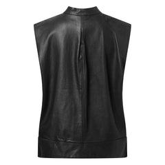 Premium Quality Tammy Women’s Leather Top and Vest Nero Black