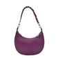 Womens Leather Twist Handle Strap Zip Cross Body Bag SARAH Purple