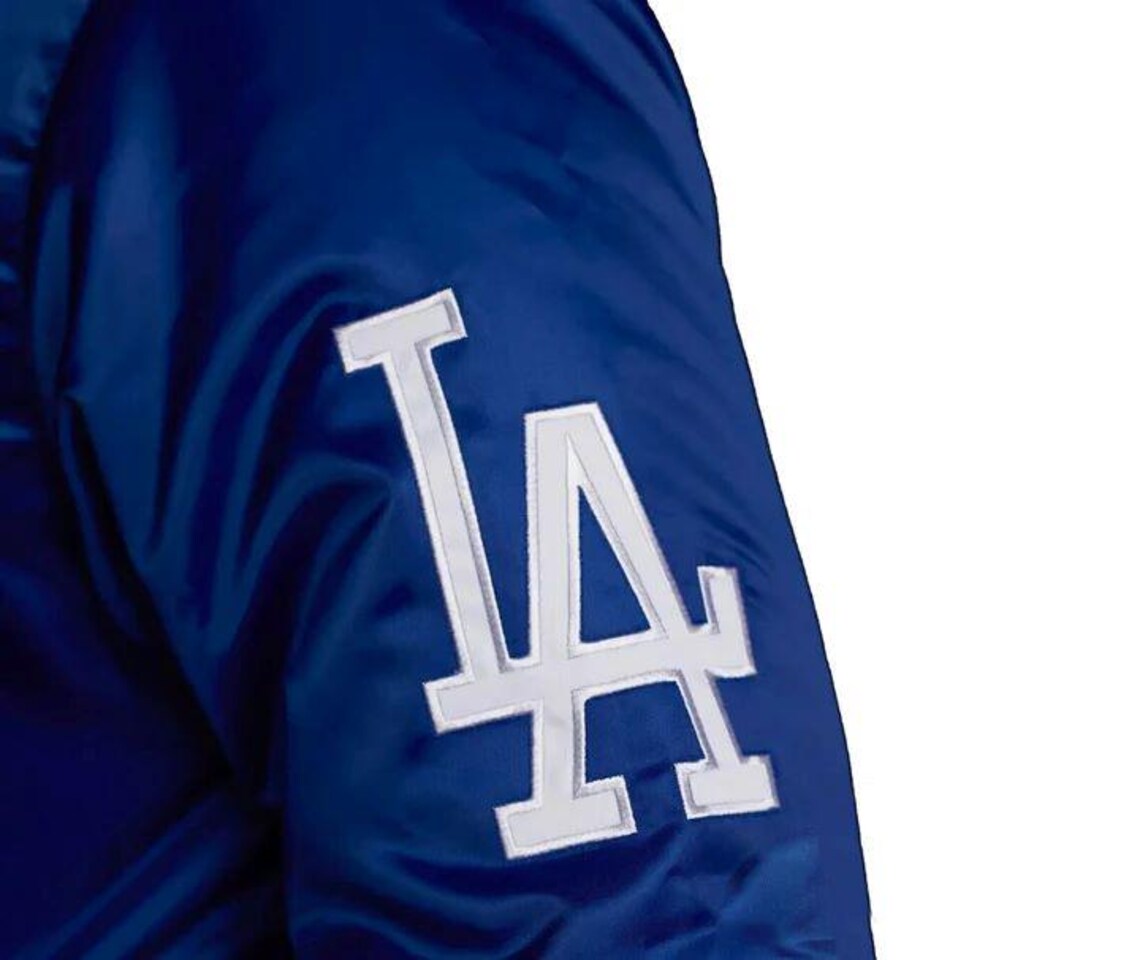 Vintage Los Angeles Dodgers Satin Bomber Jacket-Blue