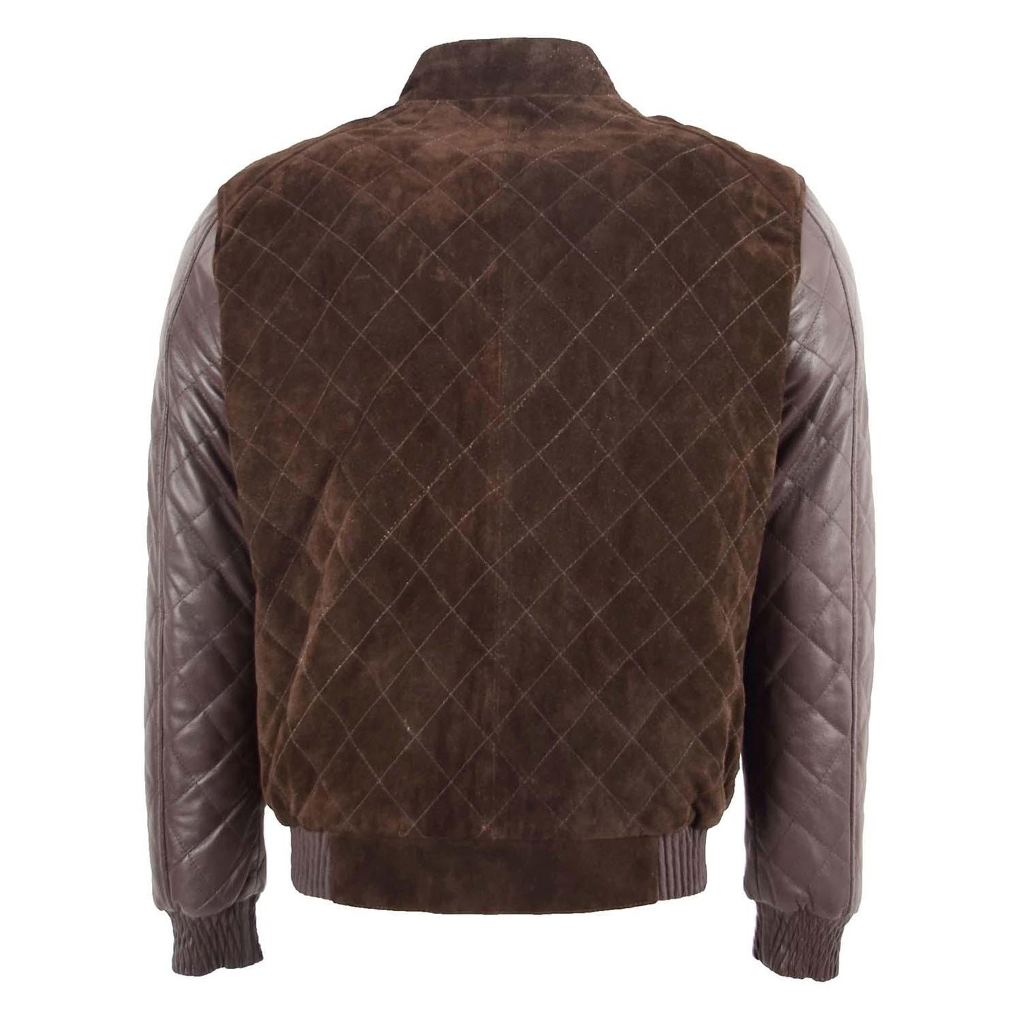 Men's Original Leather and Suede Bomber Varsity Jacket Bradley Brown