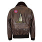 Premium Quality Mens Bomber Leather Jacket Air Force Style Lester Brown