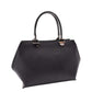 Womens Leather Classic Zip Opening Large Shoulder Bag MARY Black