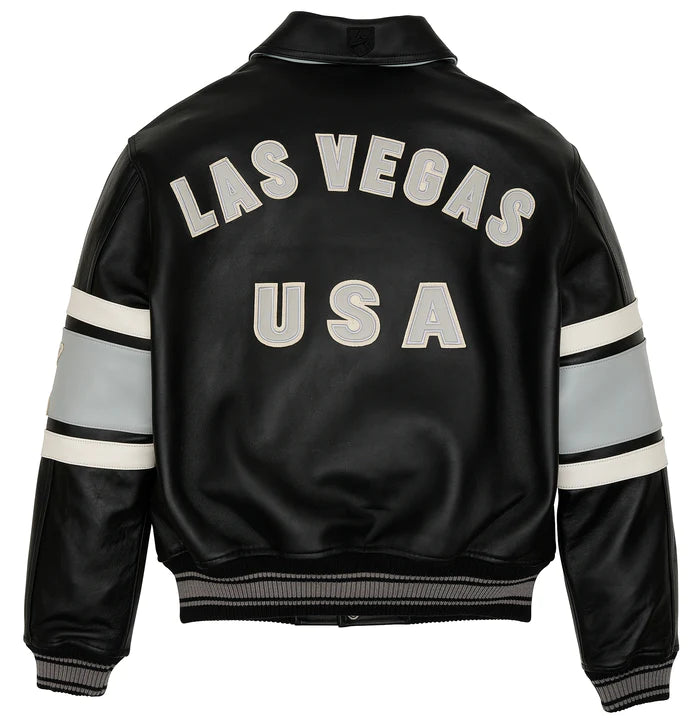 Men's Avirex Leather Jacket Las Vegas  Avirex jacket (Black)