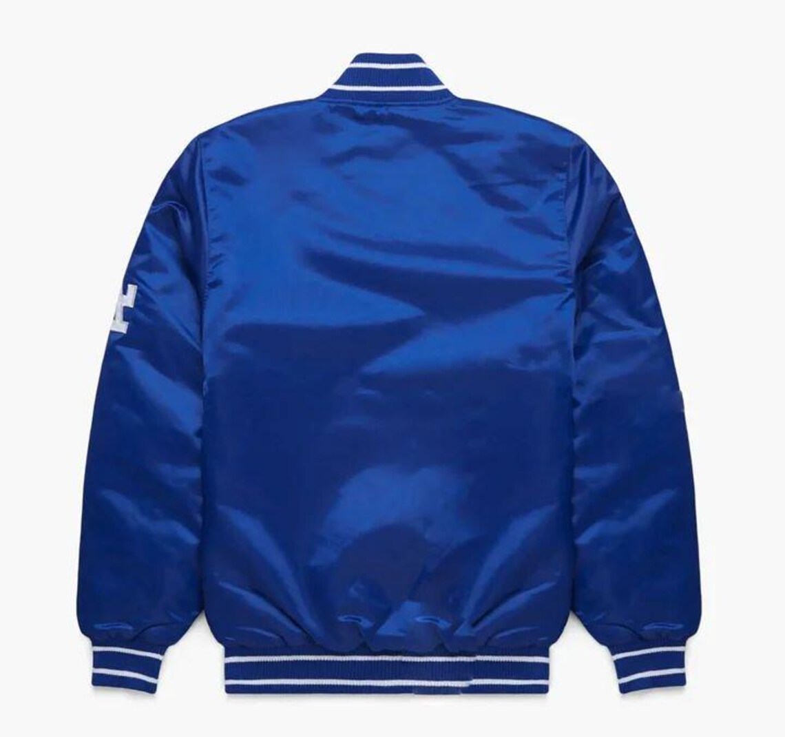 Vintage Los Angeles Dodgers Satin Bomber Jacket-Blue
