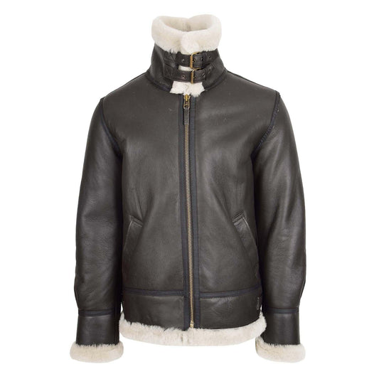 Men’s Classic B3 Original Sheepskin Jacket Brown White