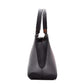 Womens Leather Classic Zip Opening Large Shoulder Bag MARY Black