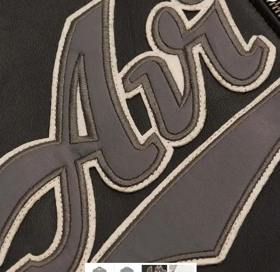 Avirex Script USA Varsity Leather Jacket- Black